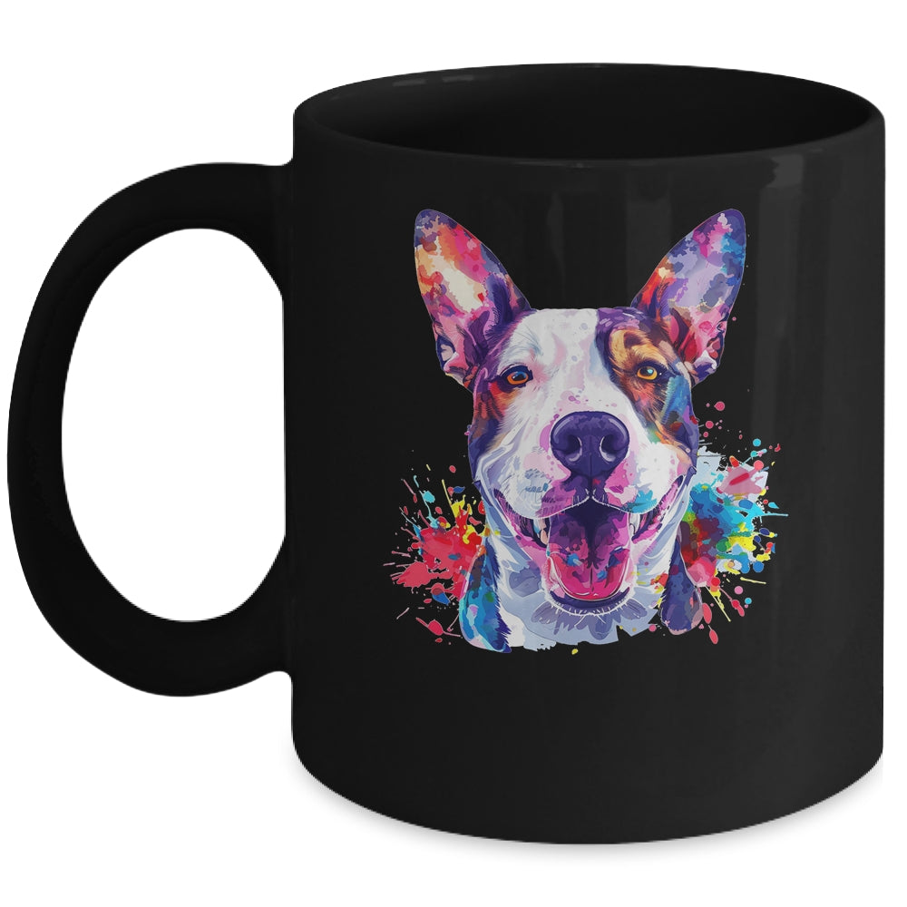 Bull Terrier Mom Lover Puppy Dog Watercolor Tie Dye Painting Mug | teecentury