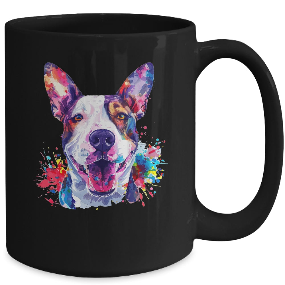 Bull Terrier Mom Lover Puppy Dog Watercolor Tie Dye Painting Mug | teecentury