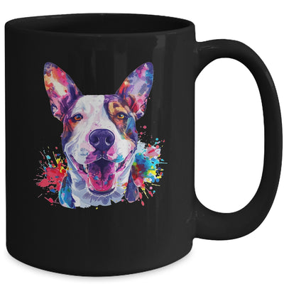 Bull Terrier Mom Lover Puppy Dog Watercolor Tie Dye Painting Mug | teecentury