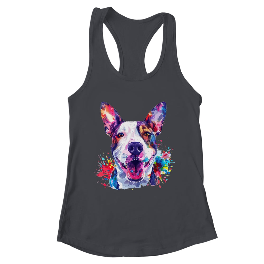 Bull Terrier Mom Lover Puppy Dog Watercolor Tie Dye Painting Shirt & Tank Top | teecentury