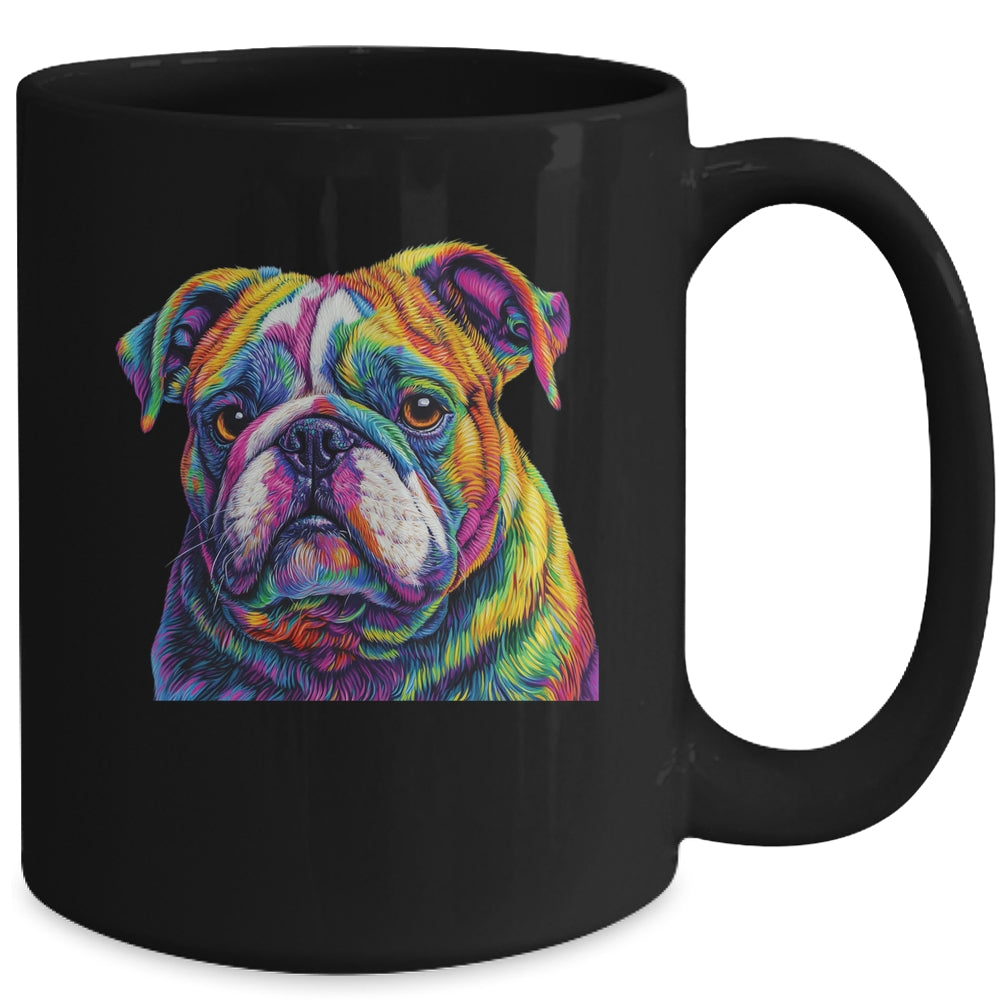 Bulldog Dog Colorful Face Dog Lover Men Women Mug | teecentury