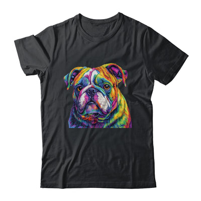 Bulldog Dog Colorful Face Dog Lover Men Women Shirt & Tank Top | teecentury
