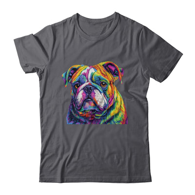 Bulldog Dog Colorful Face Dog Lover Men Women Shirt & Tank Top | teecentury