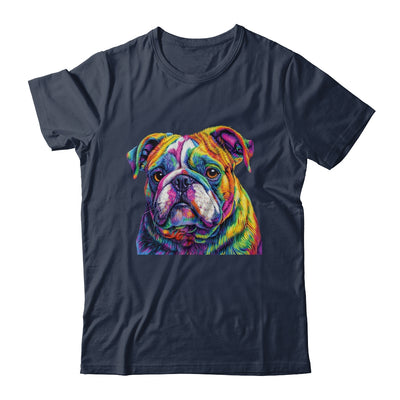 Bulldog Dog Colorful Face Dog Lover Men Women Shirt & Tank Top | teecentury