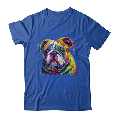 Bulldog Dog Colorful Face Dog Lover Men Women Shirt & Tank Top | teecentury