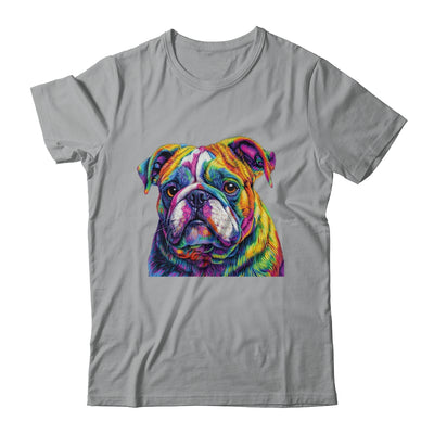 Bulldog Dog Colorful Face Dog Lover Men Women Shirt & Tank Top | teecentury