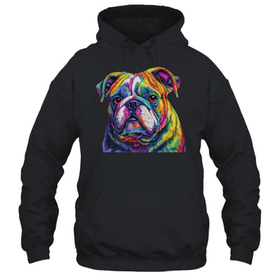 Bulldog Dog Colorful Face Dog Lover Men Women Shirt & Tank Top | teecentury
