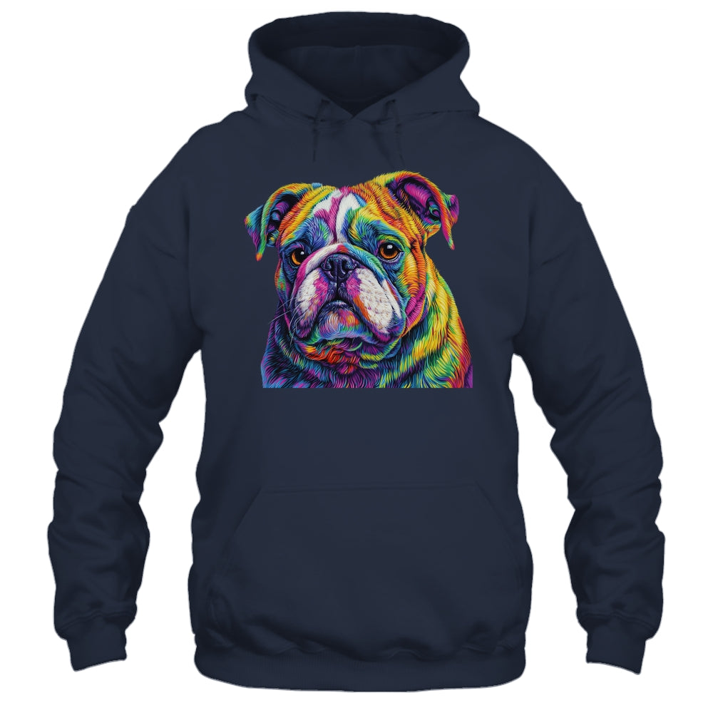 Bulldog Dog Colorful Face Dog Lover Men Women Shirt & Tank Top | teecentury