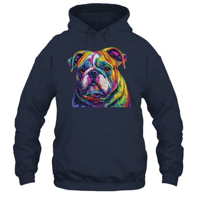 Bulldog Dog Colorful Face Dog Lover Men Women Shirt & Tank Top | teecentury