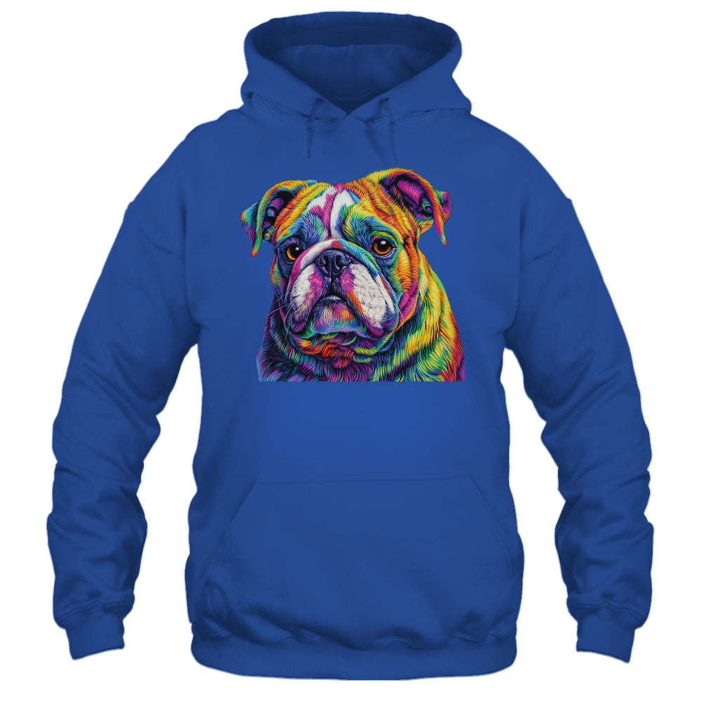 Bulldog Dog Colorful Face Dog Lover Men Women Shirt & Tank Top | teecentury