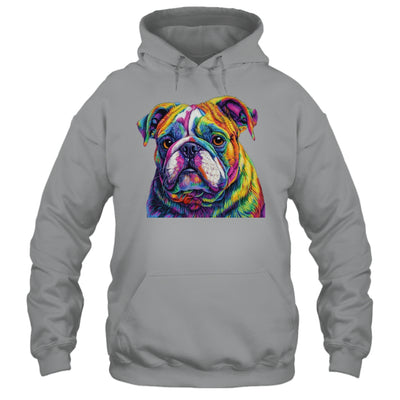 Bulldog Dog Colorful Face Dog Lover Men Women Shirt & Tank Top | teecentury