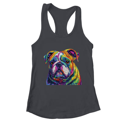 Bulldog Dog Colorful Face Dog Lover Men Women Shirt & Tank Top | teecentury