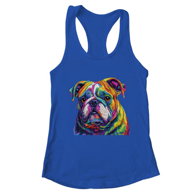 Bulldog Dog Colorful Face Dog Lover Men Women Shirt & Tank Top | teecentury