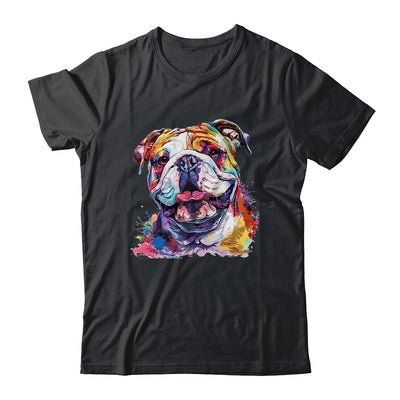 Bulldog Mom Lover Puppy Dog Watercolor Tie Dye Painting Shirt & Tank Top | teecentury