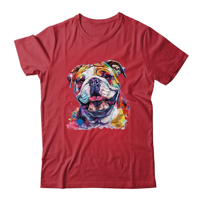Bulldog Mom Lover Puppy Dog Watercolor Tie Dye Painting Shirt & Tank Top | teecentury
