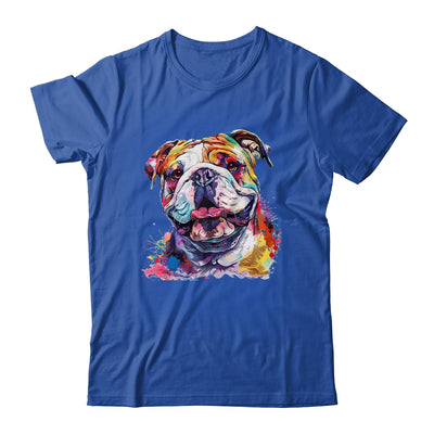 Bulldog Mom Lover Puppy Dog Watercolor Tie Dye Painting Shirt & Tank Top | teecentury