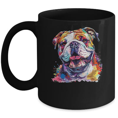 Bulldog Mom Lover Puppy Dog Watercolor Tie Dye Painting Mug | teecentury