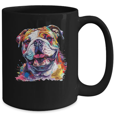 Bulldog Mom Lover Puppy Dog Watercolor Tie Dye Painting Mug | teecentury
