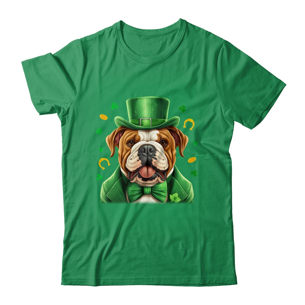 Bulldog St Patricks Day Leprechaun Shamrock Irish Shirt Hoodie