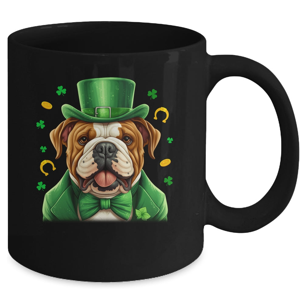 Bulldog St Patricks Day Leprechaun Shamrock Irish Mug | teecentury