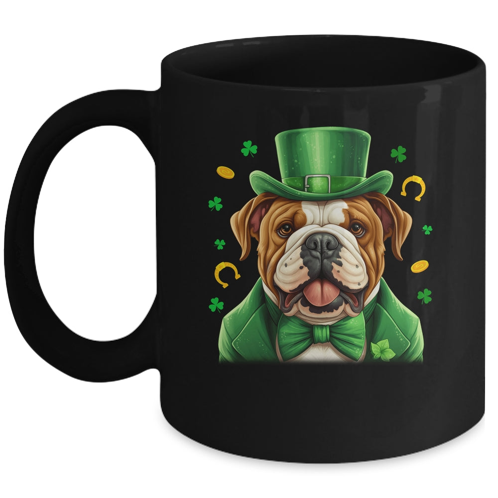 Bulldog St Patricks Day Leprechaun Shamrock Irish Mug | teecentury