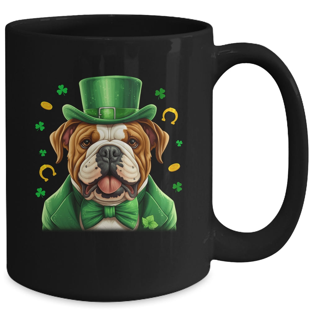 Bulldog St Patricks Day Leprechaun Shamrock Irish Mug | teecentury