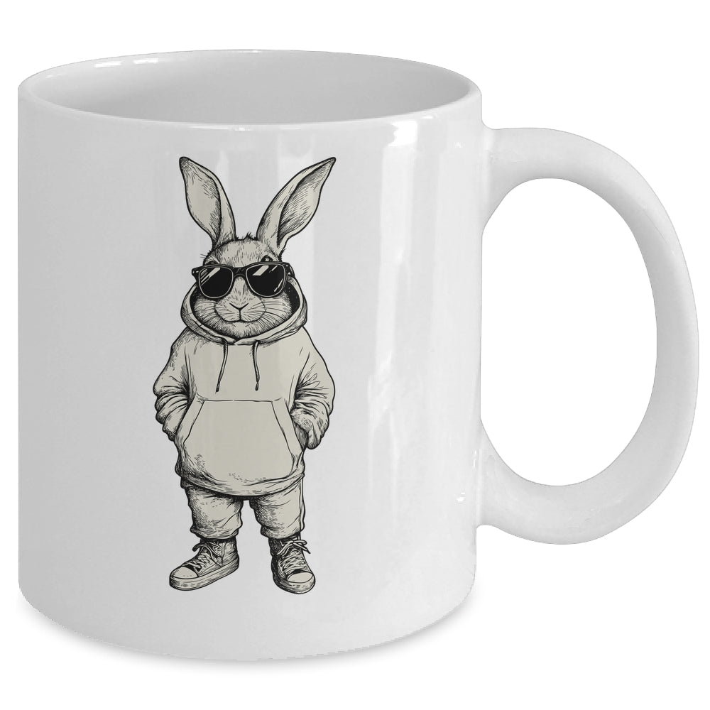 Bunny Face With Sunglasses Easter Day For Boys Men Kids Mug | teecentury
