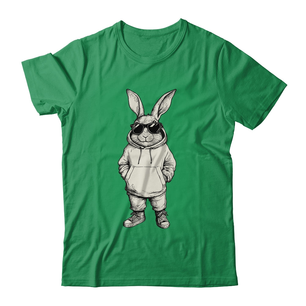 Bunny Face With Sunglasses Easter Day For Boys Men Kids Shirt & Hoodie | teecentury