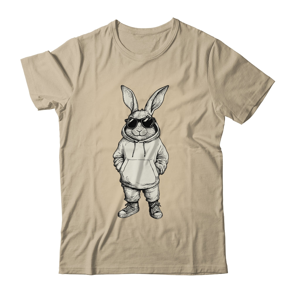 Bunny Face With Sunglasses Easter Day For Boys Men Kids Shirt & Hoodie | teecentury