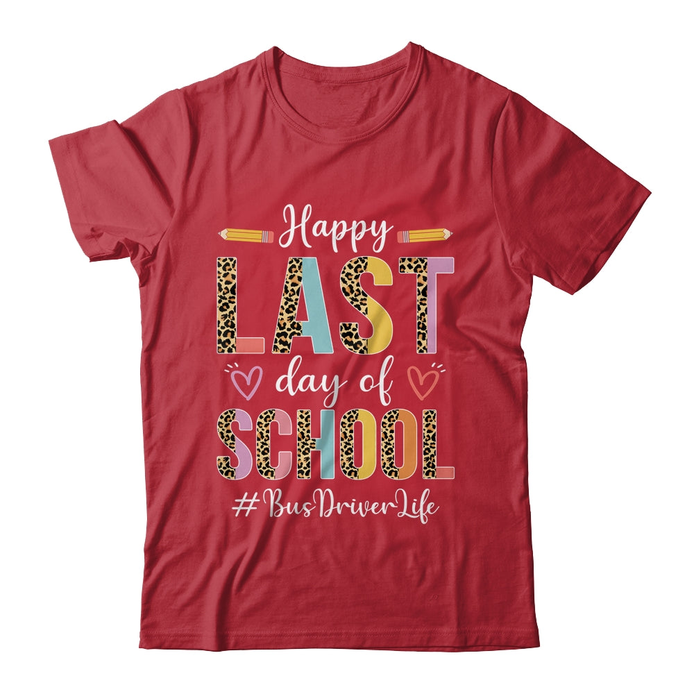 Bus Driver Happy Last Day Of School Summer Funny Leopard Shirt & Hoodie | teecentury