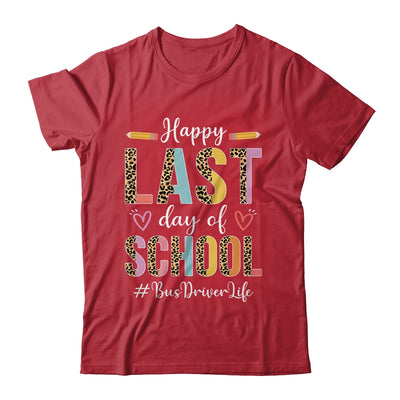 Bus Driver Happy Last Day Of School Summer Funny Leopard Shirt & Hoodie | teecentury