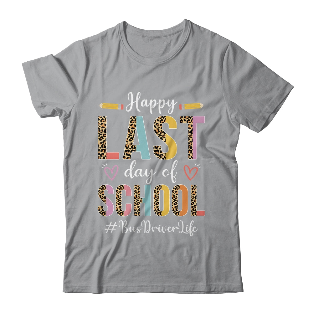 Bus Driver Happy Last Day Of School Summer Funny Leopard Shirt & Hoodie | teecentury