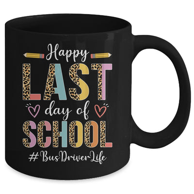 Bus Driver Happy Last Day Of School Summer Funny Leopard Mug | teecentury