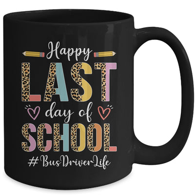 Bus Driver Happy Last Day Of School Summer Funny Leopard Mug | teecentury
