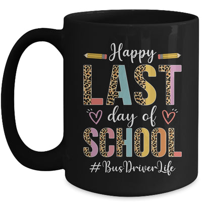Bus Driver Happy Last Day Of School Summer Funny Leopard Mug | teecentury