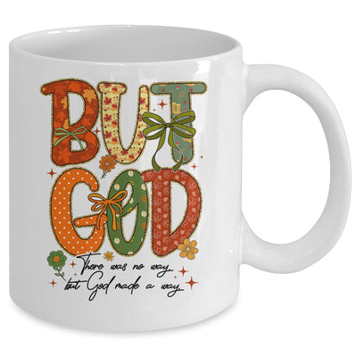 But God Christian Fall Autumn Thankful Floral Coquette Bow Mug | teecentury