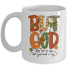 But God Christian Fall Autumn Thankful Floral Coquette Bow Mug | teecentury