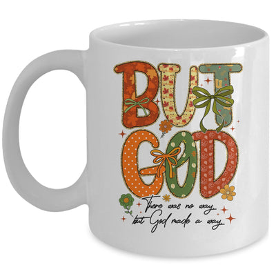 But God Christian Fall Autumn Thankful Floral Coquette Bow Mug | teecentury