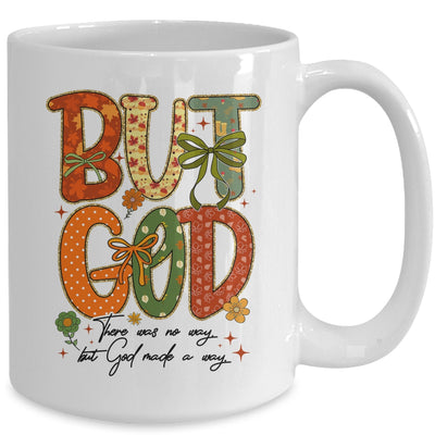 But God Christian Fall Autumn Thankful Floral Coquette Bow Mug | teecentury