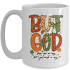 But God Christian Fall Autumn Thankful Floral Coquette Bow Mug | teecentury