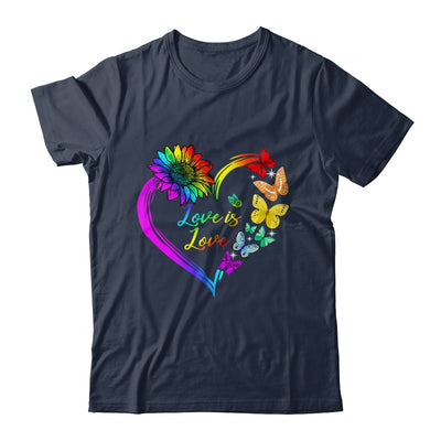 Butterfly Heart Rainbow Love Is Love LGBT Gay Lesbian Pride Shirt & Tank Top | teecentury