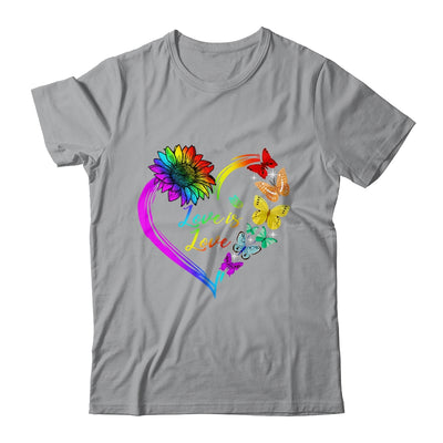 Butterfly Heart Rainbow Love Is Love LGBT Gay Lesbian Pride Shirt & Tank Top | teecentury