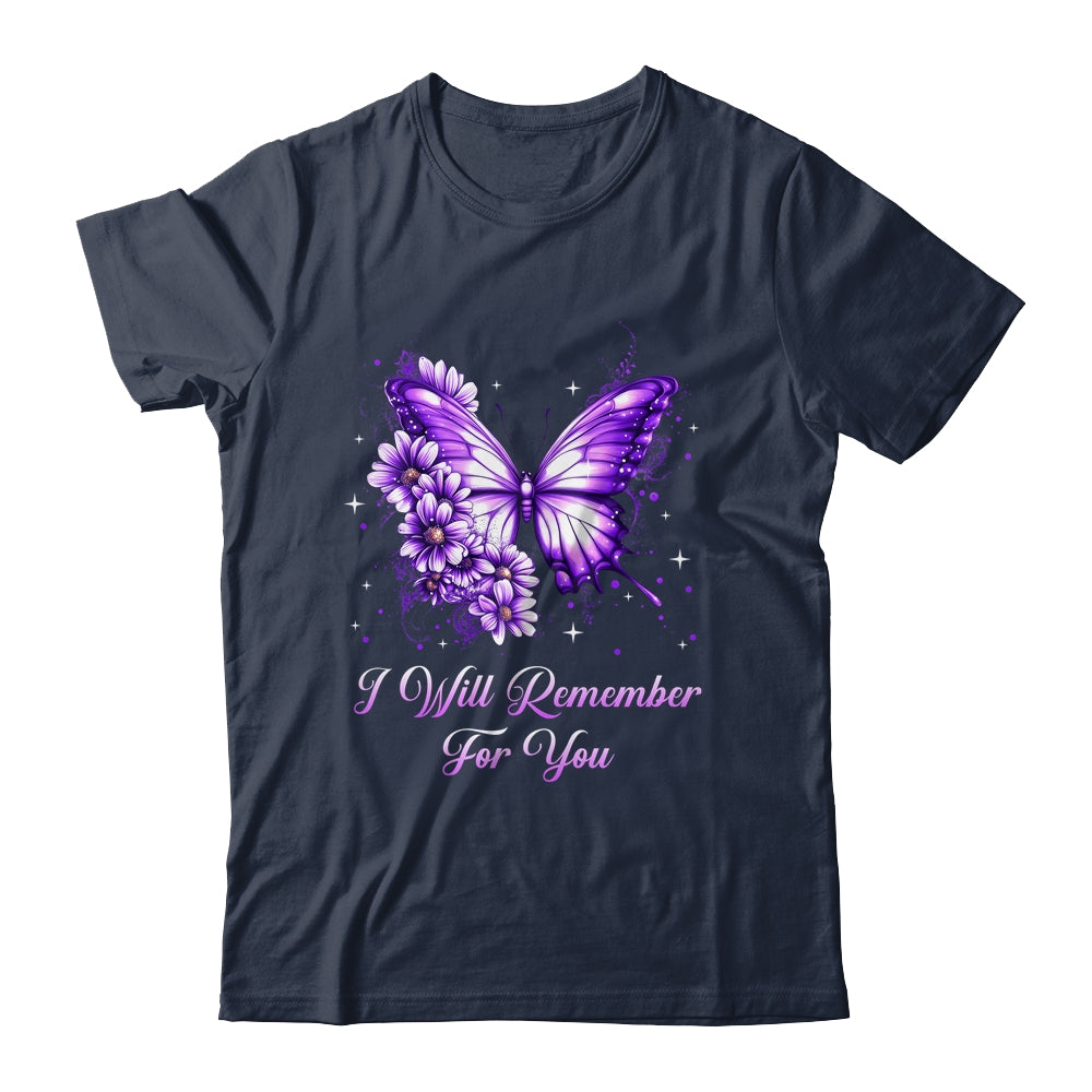 Butterfly I Will Remember For You Alzheimer's Awareness Shirt & Tank Top | teecentury