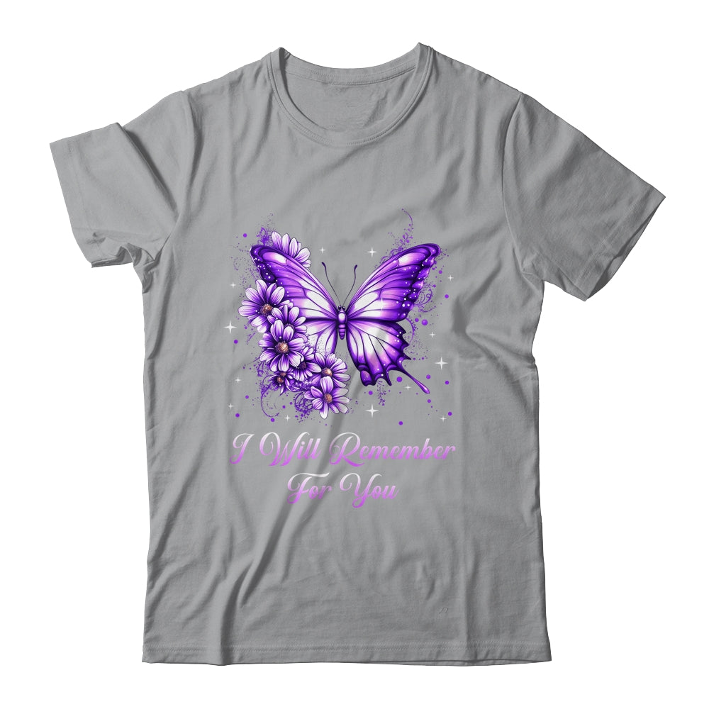 Butterfly I Will Remember For You Alzheimer's Awareness Shirt & Tank Top | teecentury