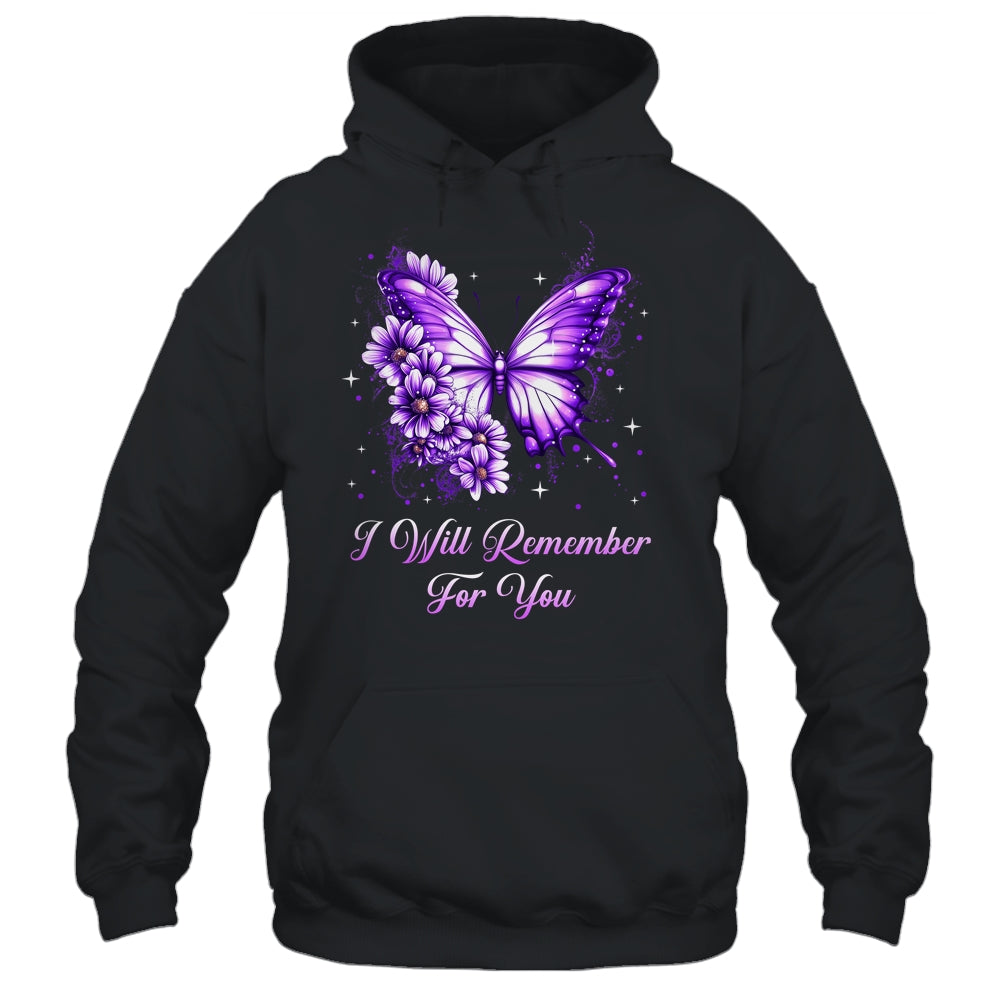 Butterfly I Will Remember For You Alzheimer's Awareness Shirt & Tank Top | teecentury