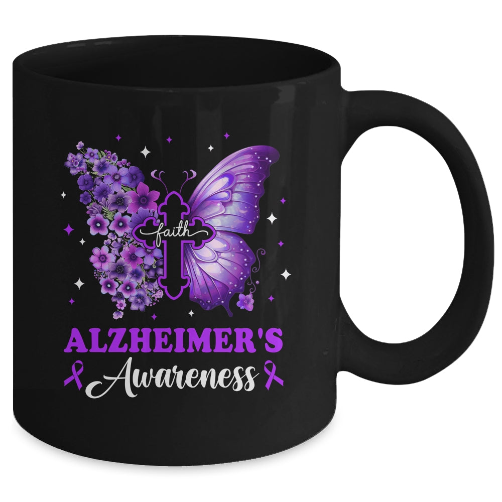 Butterfly Purple Faith Support Fight Alzheimer's Awareness Mug | teecentury