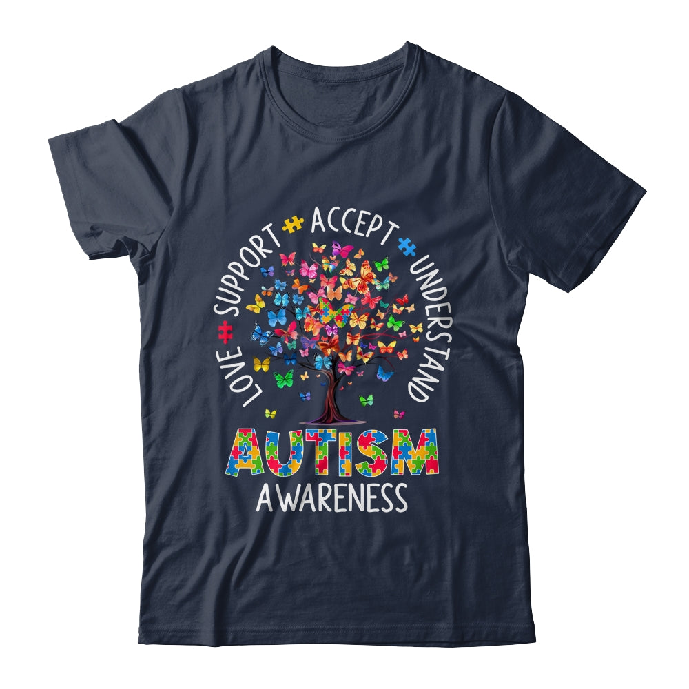 Butterfly Tree Autism Love Accept Support Autism Month Shirt & Tank Top | teecentury
