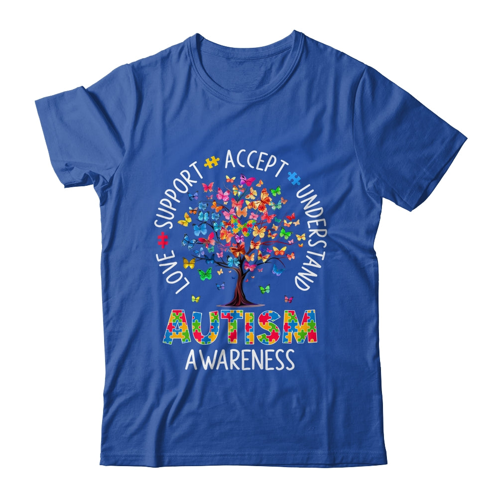 Butterfly Tree Autism Love Accept Support Autism Month Shirt & Tank Top | teecentury