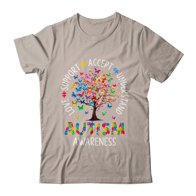 Butterfly Tree Autism Love Accept Support Autism Month Shirt & Tank Top | teecentury
