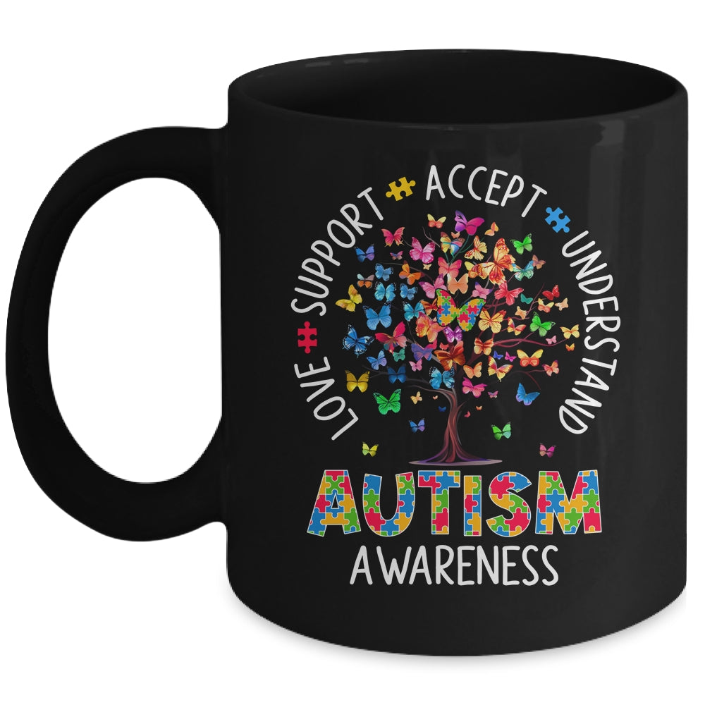 Butterfly Tree Autism Love Accept Support Autism Month Mug | teecentury